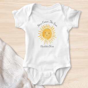 Body Para Bebê Aqui Vem O Sol Personalizado