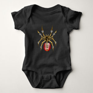 Body Para Bebê Aranha-do-galo em preto