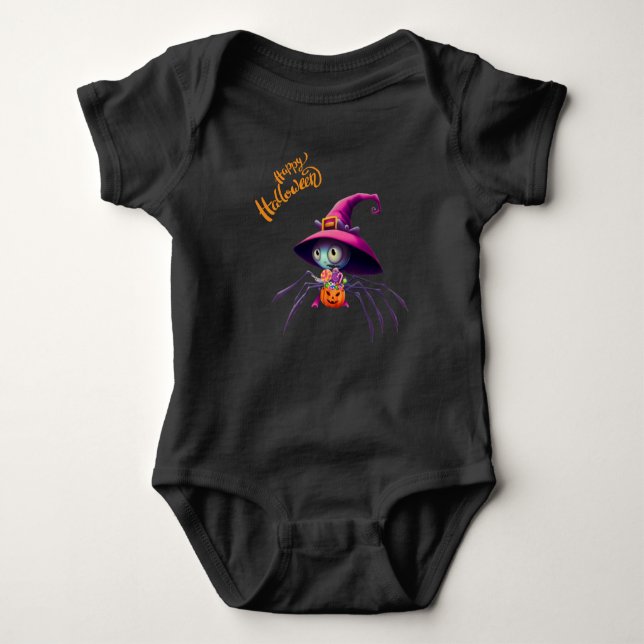 Body Para Bebê Aranha/Halloween/queda/abóbora (Frente)