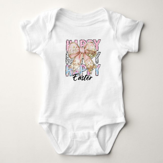 Body Para Bebê Arco Coquette Felz pascoa Girls (Frente)