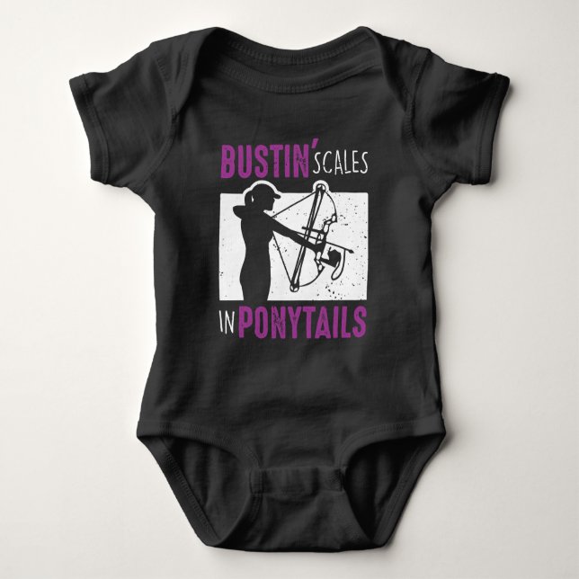 Body Para Bebê Arco Fish Archery Mulher Desportiva (Frente)