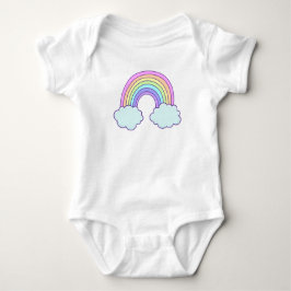 Body Para Bebê Arco-Íris de Pastel Personalizável e Bonito
