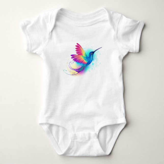 Body Para Bebê Arco-Íris Exótico Hummingbird (Frente)