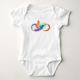 Body Para Bebê Arco-íris Hummingbird com símbolo Infinito