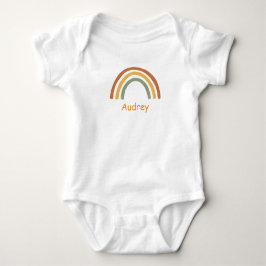 Body Para Bebê Arco-íris Neutro Nome Personalizado