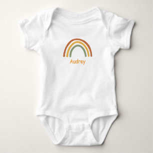 Body Para Bebê Arco-íris Neutro Nome Personalizado