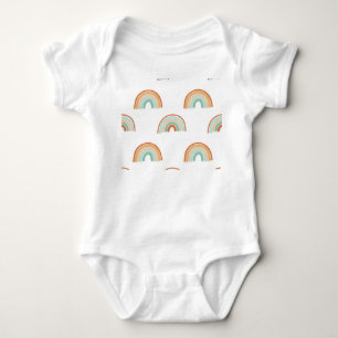 Body Para Bebê Arcos de chuva desenhados à mão: padrão pastel sem