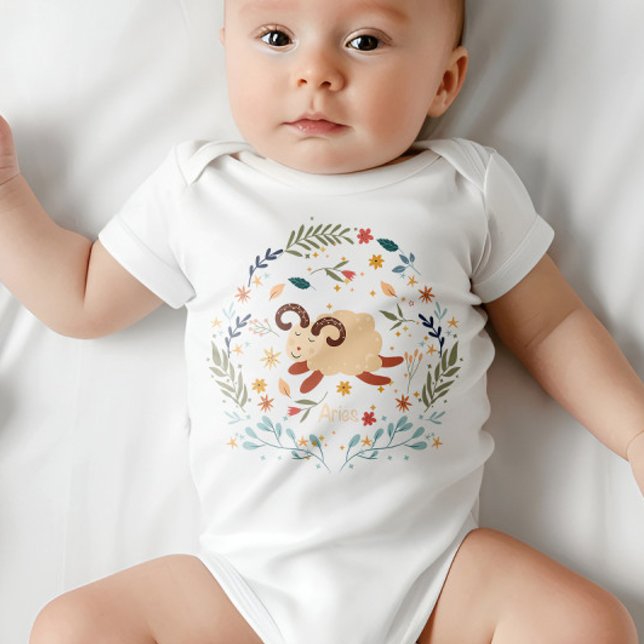 Body Para Bebê Aries Baby One Piece - Cute & Fierce - Sinal de Zo (Criador carregado)