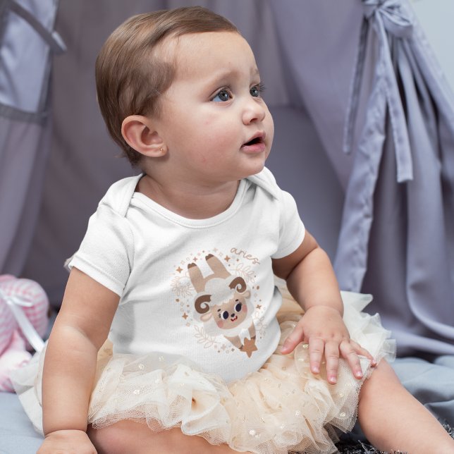 Body Para Bebê Aries Baby: Zodíaco de Little Ram (Criador carregado)