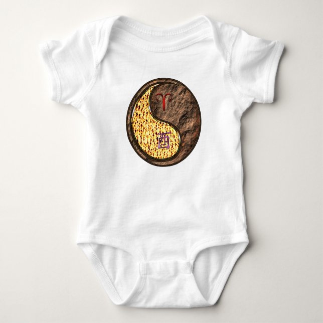 Body Para Bebê Áries & Galo de Terra (Frente)