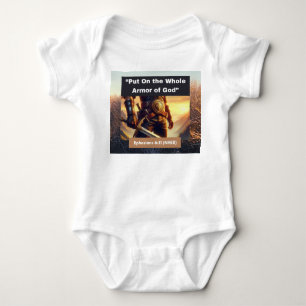 Body Para Bebê Armadura Inteira de Deus - Bebê Jersey Bodycase