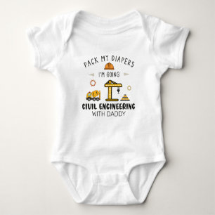 Body Para Bebê Arrume minhas Fraldas que vou para a engenharia ci