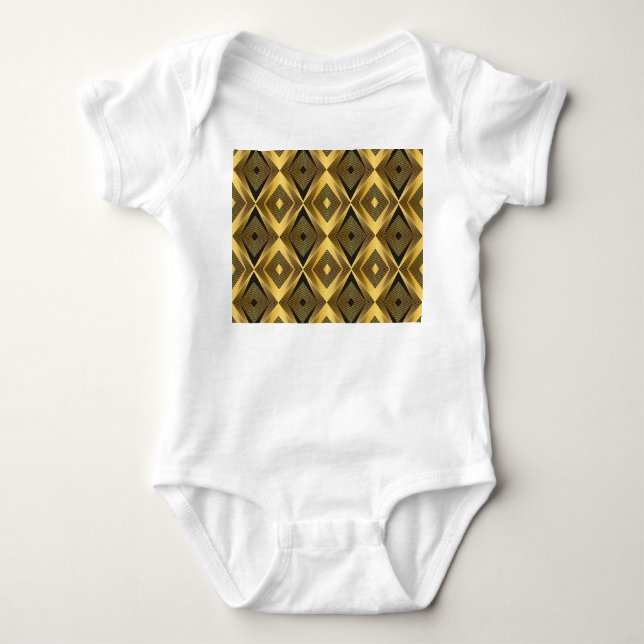 Body Para Bebê Art Deco: Fundo Geométrico de Abstrato (Frente)