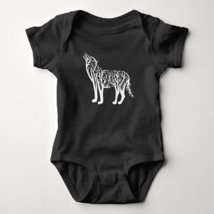 Body Para Bebê Arte da Árvore do Lobo Uivando
