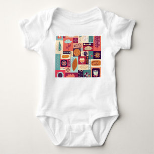 Body Para Bebê Arte de Fundo Decorativo Outonal Vintage