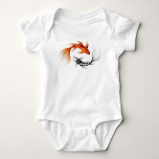 Body Para Bebê Arte de Peixe Koi Yin Yang Elegante