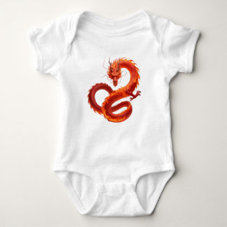 Body Para Bebê Arte do Dragão de Fogo Vermelho | Desenho de Dragã