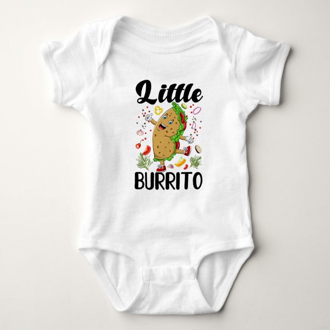 Body Para Bebê arte engraçada unisex de burrito (Frente)