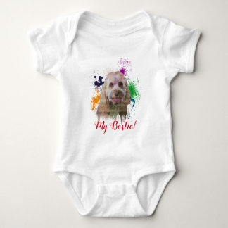 Body Para Bebê Arte Esmagada Cachorro Caçapo Cachorro Bonito