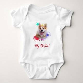Body Para Bebê Arte Esmagada Corgi Cachorro Cachorro Bebê Roupa
