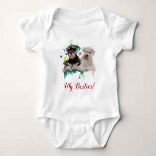 Body Para Bebê Arte Esmagada, Custa-Cachorro, Cachorro, Bebê