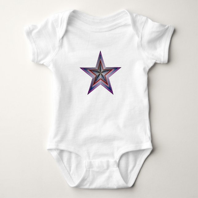 Body Para Bebê arte geométrica abstrato estrela (Frente)