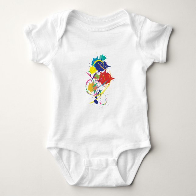 Body Para Bebê Arte Moderna de Salpicos de Tinta Abstrata.ai (Frente)