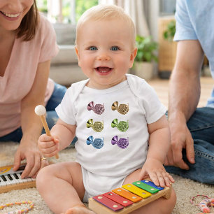 Body Para Bebê Arte Pop Colorida de Trompa Francesa