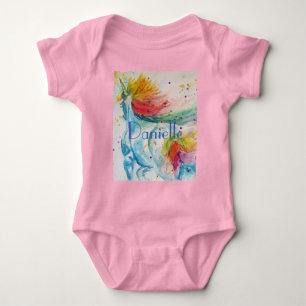 Body Para Bebê Arte Por Aquarela Do Rainbow Unicorn Babies
