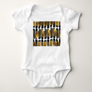 Body Para Bebê Artista dourado: Abstrato preto e Dourado