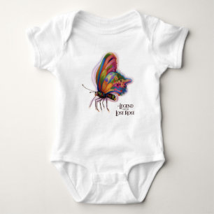 Body Para Bebê Aruel Arco-Íris Borboleta Bebê Roupa