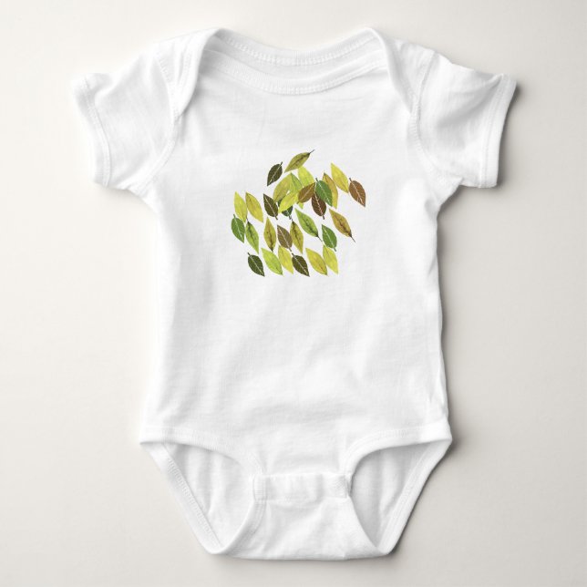 Body Para Bebê Árvore de Aquarela Verde Amarela (Frente)