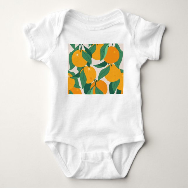 Body Para Bebê Árvore de Citros: Desenho Da Mão De Verão (Frente)