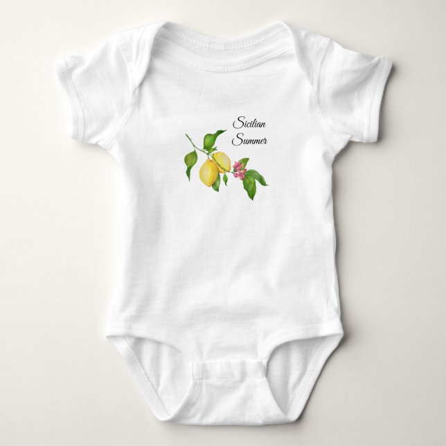 Body Para Bebê Árvore de Lemon de Verão da Sicília  (Frente)