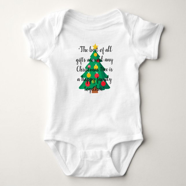 Body Para Bebê Árvore de Natal - Citando Uma Peça De Roupa (Frente)
