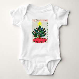 Body Para Bebê Árvore de Natal da alegria do Natal do bebê ?a