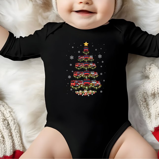 Body Para Bebê Árvore de Natal de Caminhão de Bombeiros (Criador carregado)