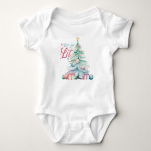 Body Para Bebê Árvore de Natal de Pastel