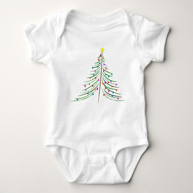 Body Para Bebê Árvore de Natal do bebê (Frente)