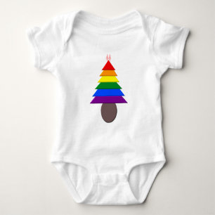 Body Para Bebê Árvore de Natal do Rainbow na Lésbica