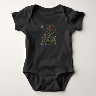 Body Para Bebê Árvore De Natal Doberman Coberta Por Lâmpada