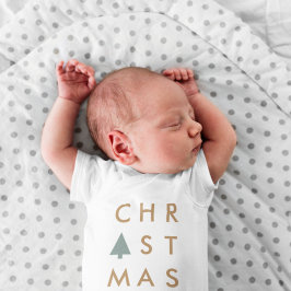 Body Para Bebê Árvore de Natal | Escandinávia minimalista moderna