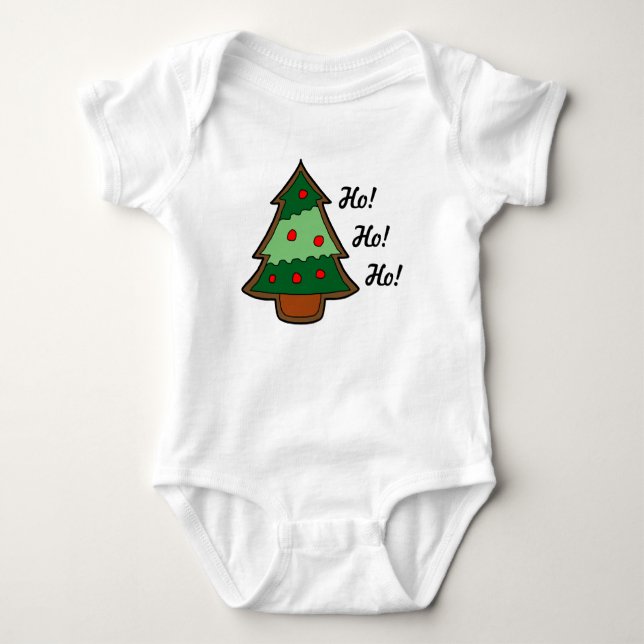 Body Para Bebê Árvore de Natal Funky Ho Ho Ho (Frente)