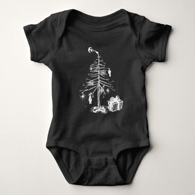 Body Para Bebê Árvore de Natal Gótica (Frente)