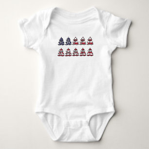 Body Para Bebê Árvores de Natal Patriotas Felizes XMAS