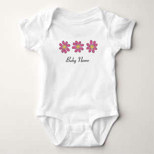 Body Para Bebê As flores picam com nome do bebê