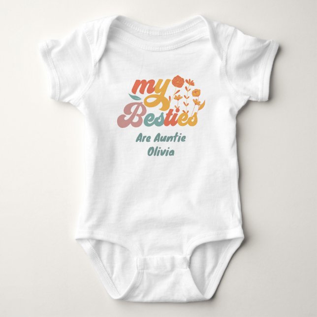 Body Para Bebê As minhas Besties são tias. (Frente)