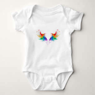 Body Para Bebê Asas Fluffy Rainbow