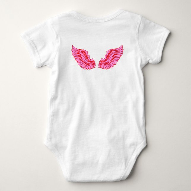 Body Para Bebê Asas Rosa (Verso)
