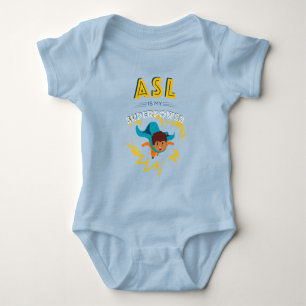 Body Para Bebê ASL é o meu superpoder